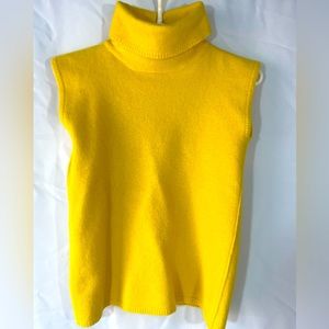 Adrienne Vittadini Women’s Yellow Sleeveless Turtleneck